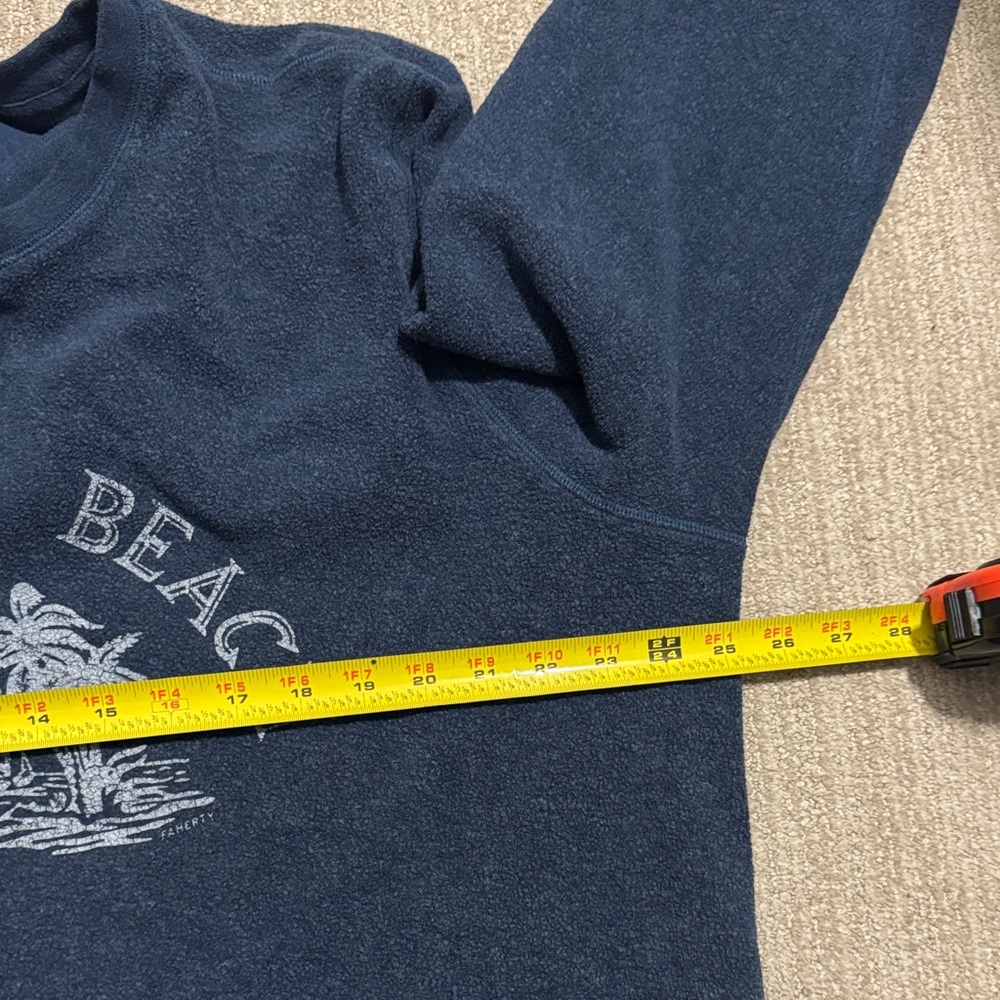 Faherty Men’s Size XXL Surfside Beach Fleece Sweatshirt Sea Navy Soft Knit - Picture 7 of 12